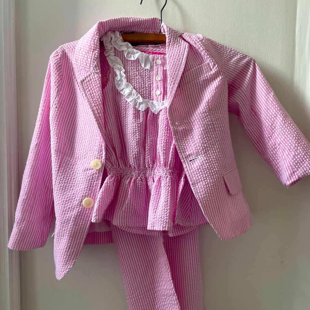 Brand New with tags - E. land pink kids suit blazer, pants & dress shirt.